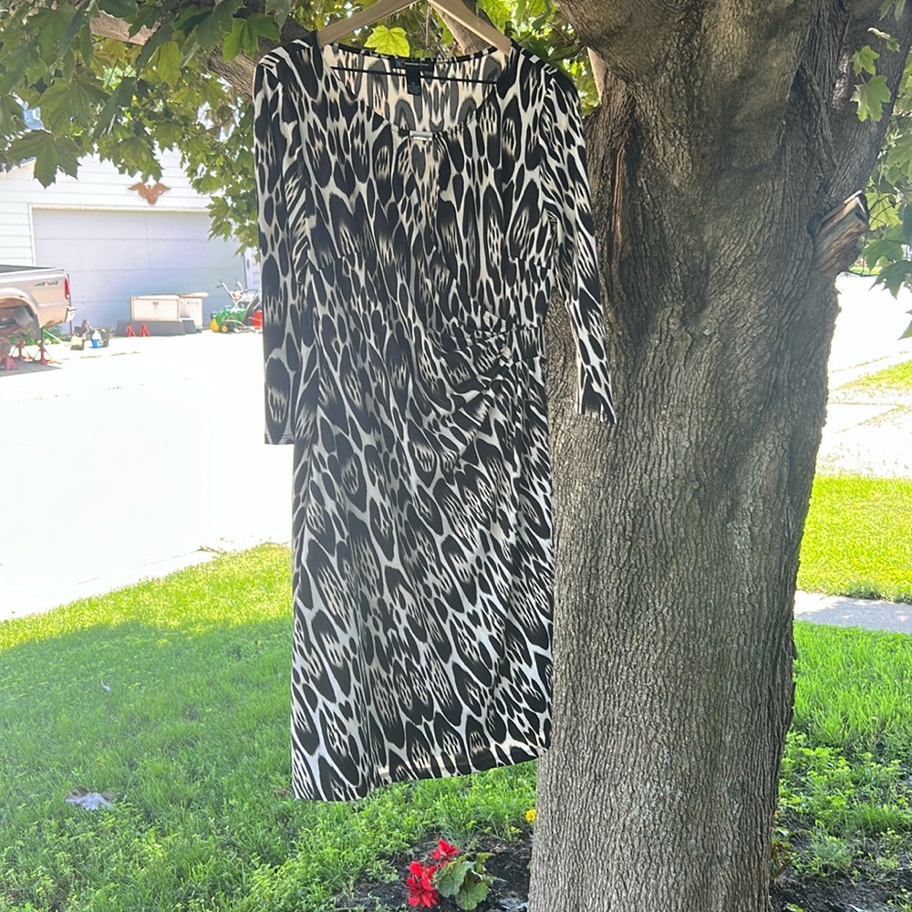 Inc Animal Print Dress.  Black and White